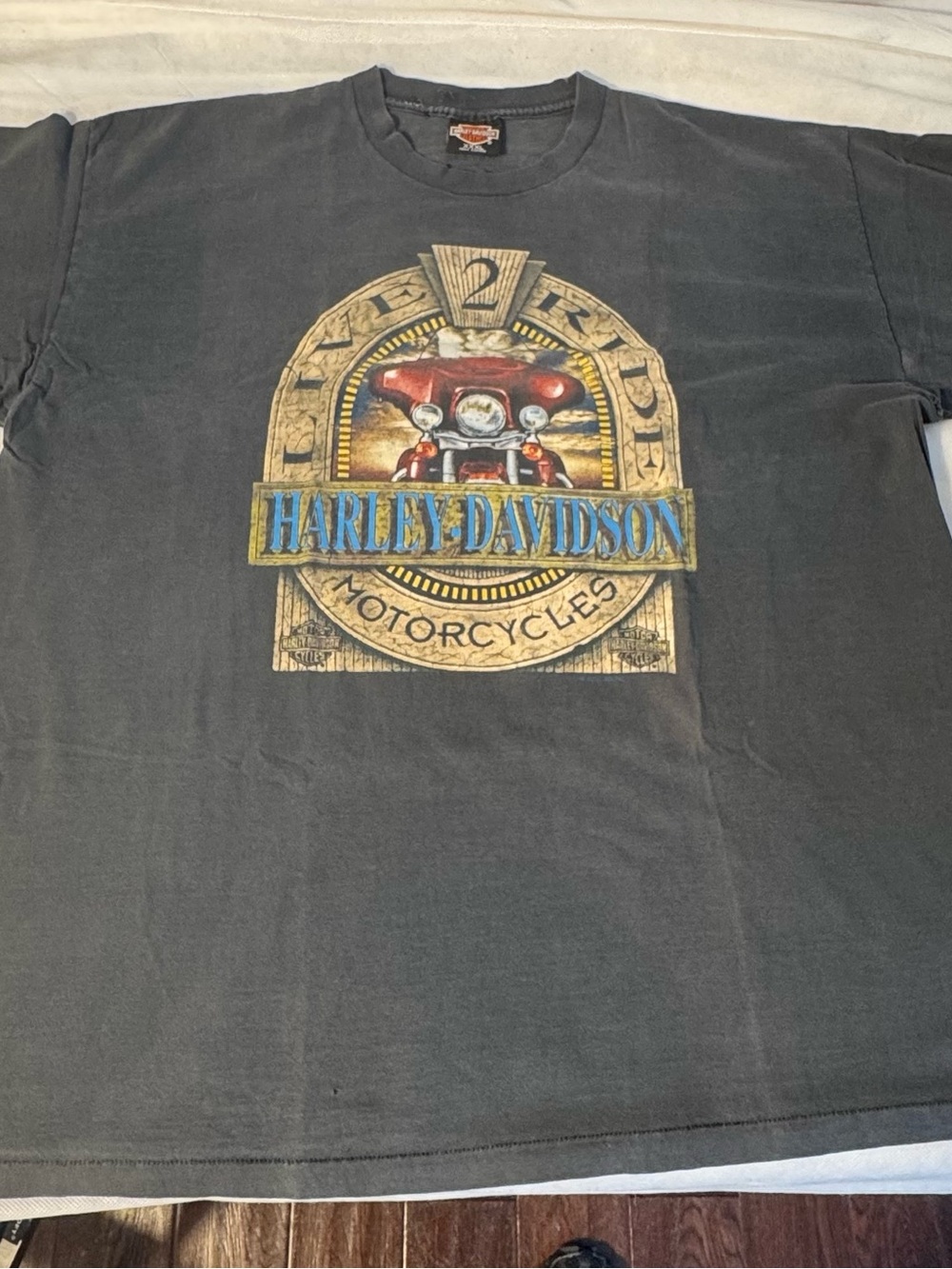 Vintage Harley-Davidson LIVE to Ride T-Shirt XXXL Pompano Beach Florida USA Made